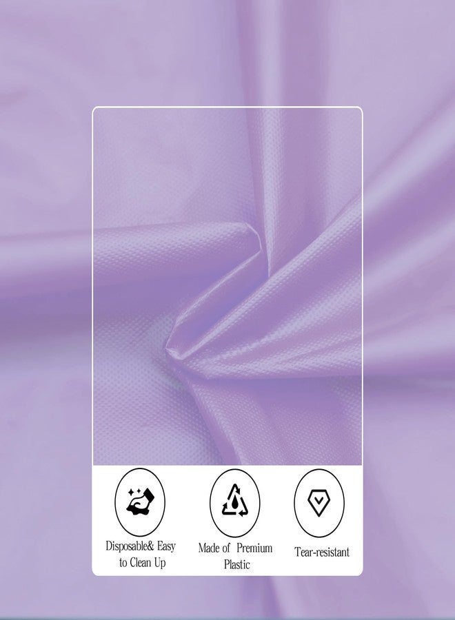 tujol Lavender 6 Pack Plastic Table Cloth 84", Disposable Round Tablecloth Table Cover, Plastic Tablecloths for Parties - Image 4